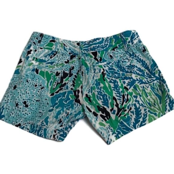 Lilly Pulitzer Blue White Callahan Shorts Sz 00 - Picture 2 of 6